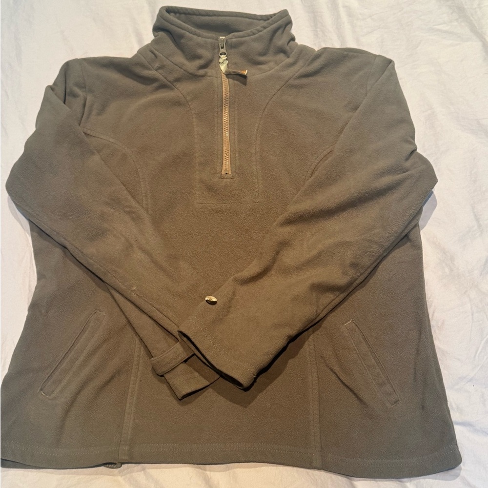 Olive Green Quarter-Zip Pullover